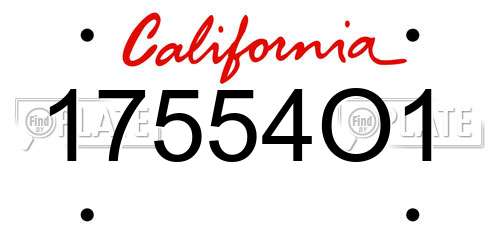 17554O1 California License Plate