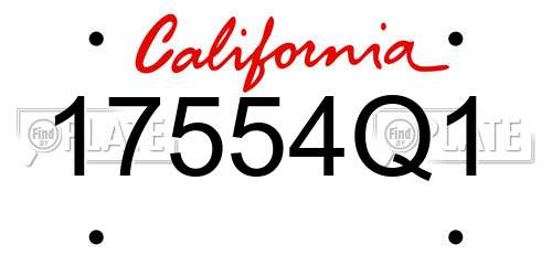17554Q1 California License Plate