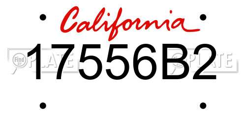 17556B2 California License Plate