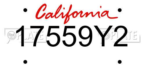 17559Y2 California License Plate