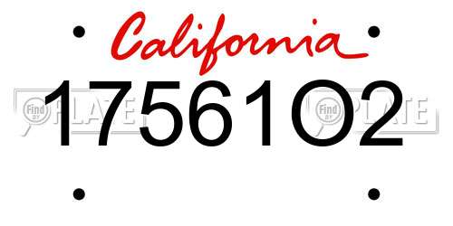 17561O2 California License Plate