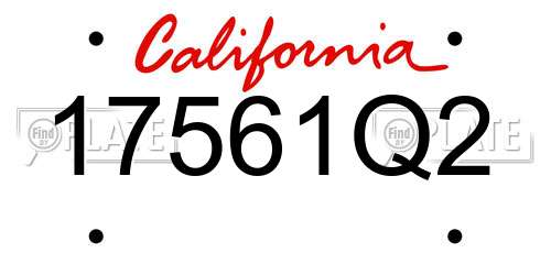 17561Q2 California License Plate