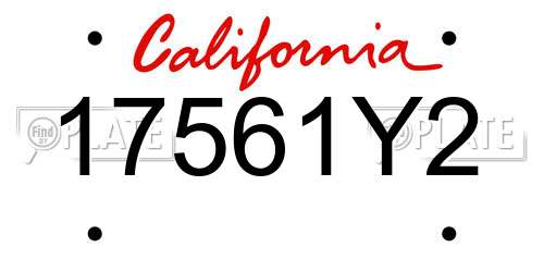17561Y2 California License Plate