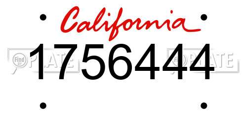 1756444 California License Plate