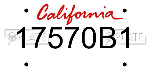 17570B1 California License Plate