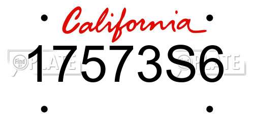 17573S6 California License Plate
