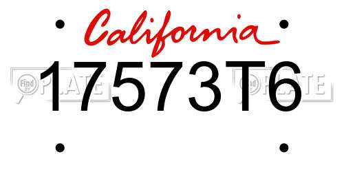 17573T6 California License Plate