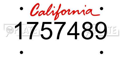 1757489 California License Plate