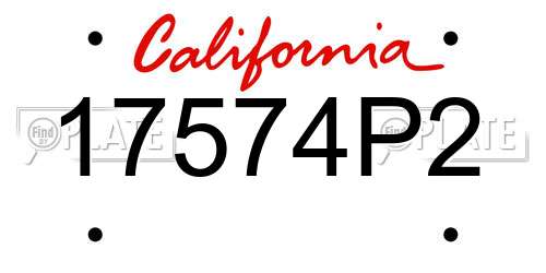 17574P2 California License Plate