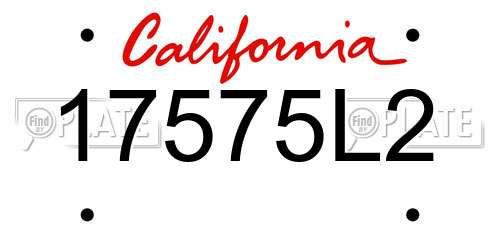 17575L2 California License Plate