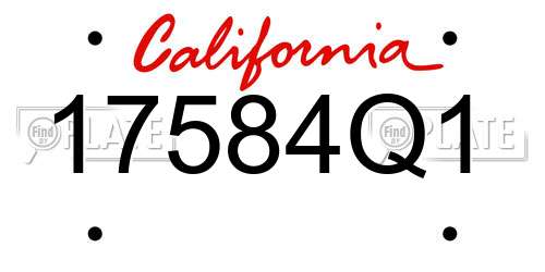 17584Q1 California License Plate