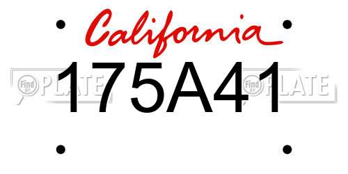 175A41 California License Plate