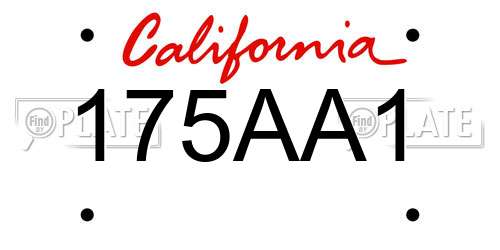 175AA1 California License Plate