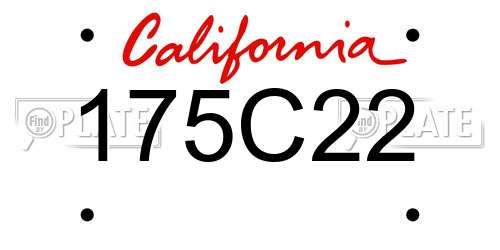 175C22 California License Plate