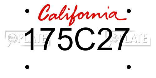 175C27 California License Plate