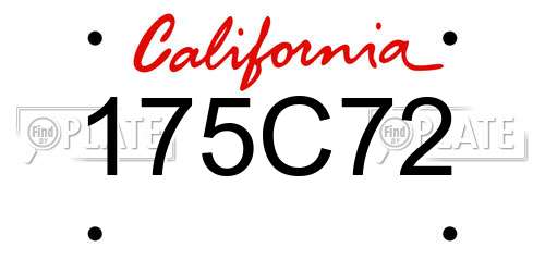 175C72 California License Plate