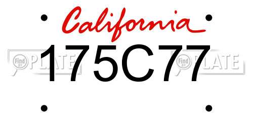 175C77 California License Plate