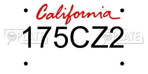 175CZ2 California License Plate