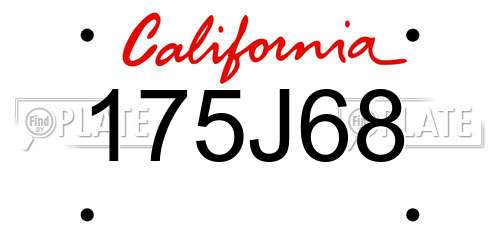 175J68 California License Plate