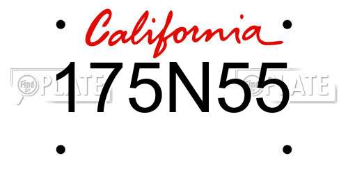 175N55 California License Plate