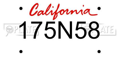 175N58 California License Plate
