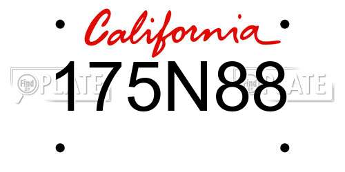 175N88 California License Plate