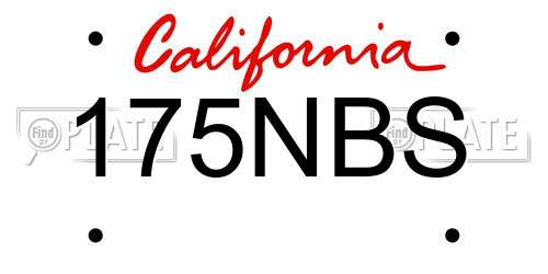 175NBS California License Plate