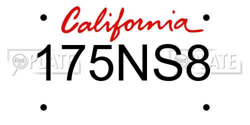 175NS8 California License Plate
