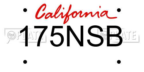175NSB California License Plate