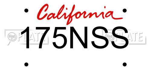 175NSS California License Plate