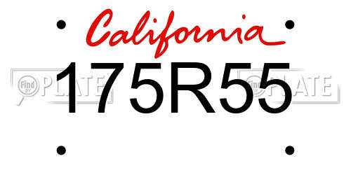 175R55 California License Plate