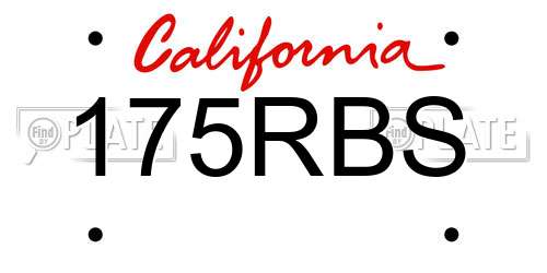 175RBS California License Plate