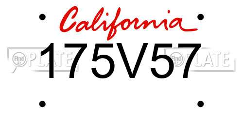 175V57 California License Plate