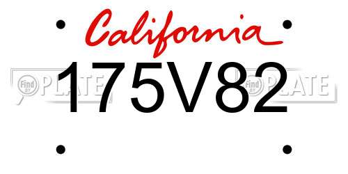 175V82 California License Plate