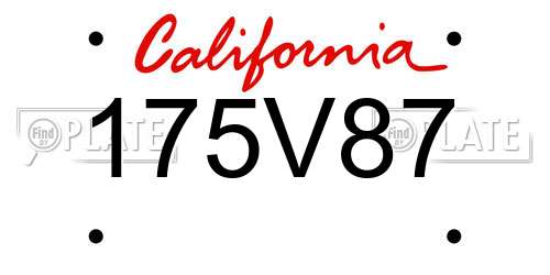 175V87 California License Plate