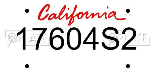17604S2 California License Plate