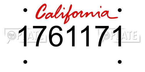 1761171 California License Plate