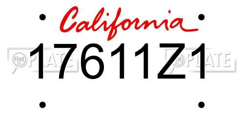 17611Z1 California License Plate