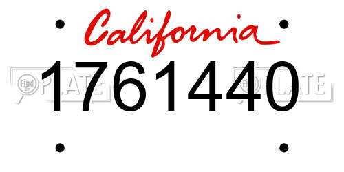 1761440 California License Plate