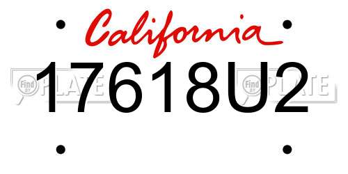 17618U2 California License Plate