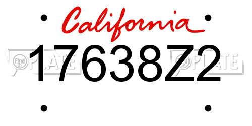 17638Z2 California License Plate