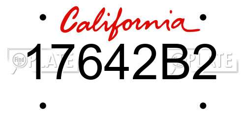 17642B2 California License Plate