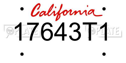17643T1 California License Plate