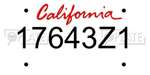 17643Z1 California License Plate