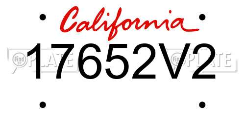 17652V2 California License Plate