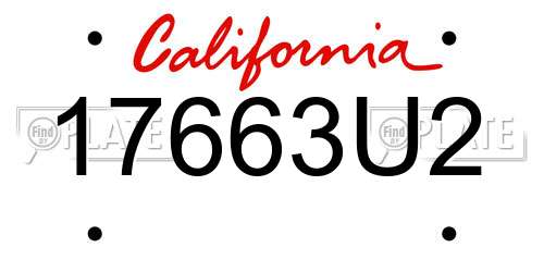 17663U2 California License Plate