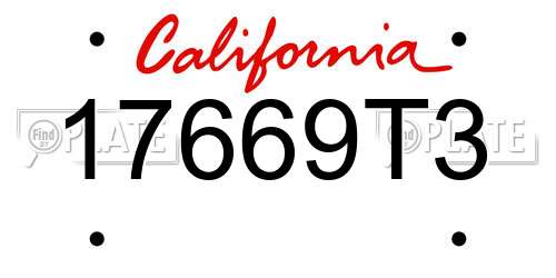 17669T3 California License Plate