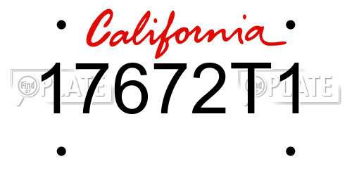 17672T1 California License Plate