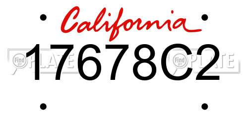 17678C2 California License Plate