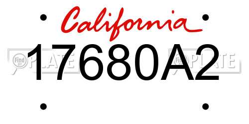 17680A2 California License Plate
